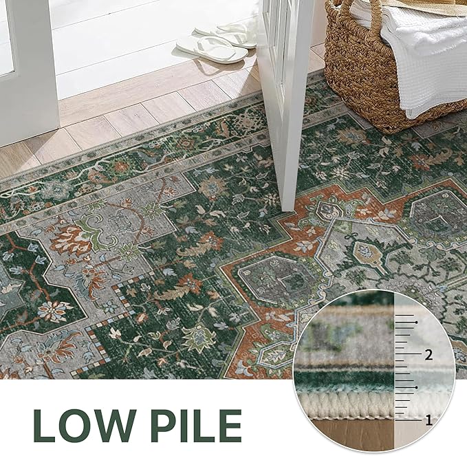 GENIMO 2x5 Runner Rugs for Hallway, Machine Washable Non Slip Vintage Rugs - Image 5