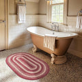 Autumn Maple Burgundy and Tan Braided Oval Rug, 20x30 by Homespice