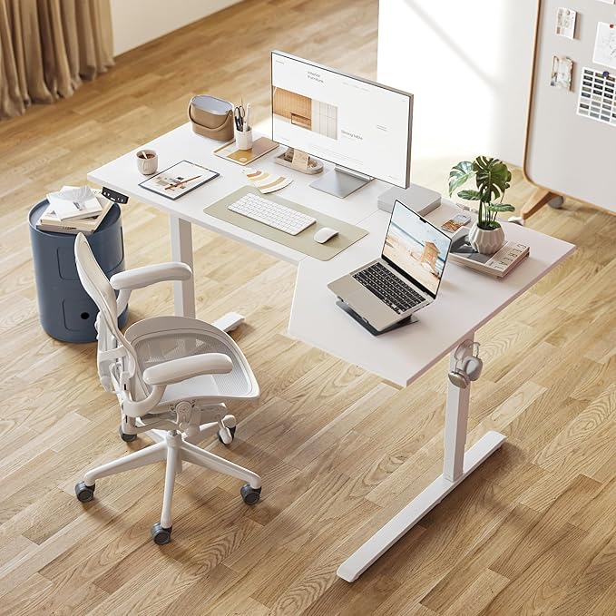 Agilestic Electric Standing Desk, L-Shaped 55 Inches Height Adjustable Desk - Image 7