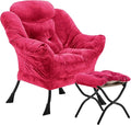 Fabric Lazy Chair with Ottoman, Oversized Upholstered Sofa Chair by Halituny