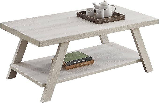 Roundhill Furniture Athens Contemporary Wood Shelf Coffee Table - Image 4