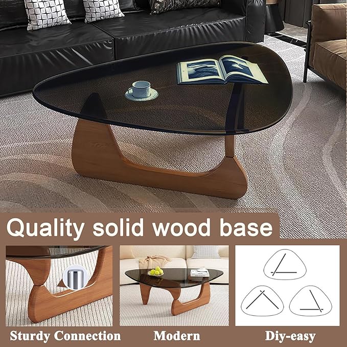 Mid Century Modern Glass Coffee Table, Small Coffee Table - Image 5
