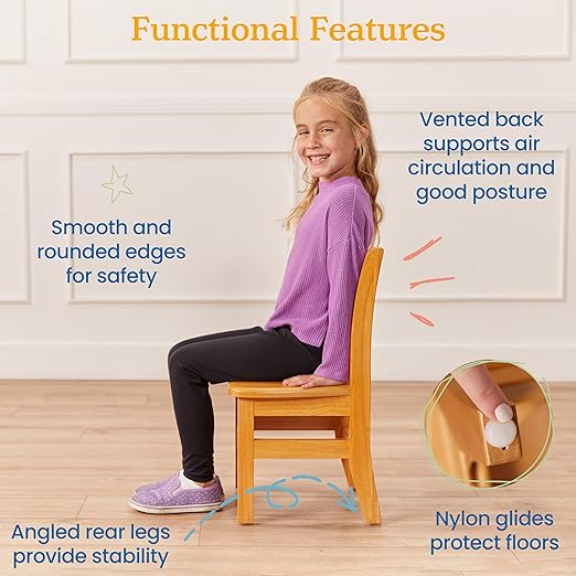 ECR4Kids Three Rung Ladderback Chair, 12in Seat Height, Classroom Seating - Image 4