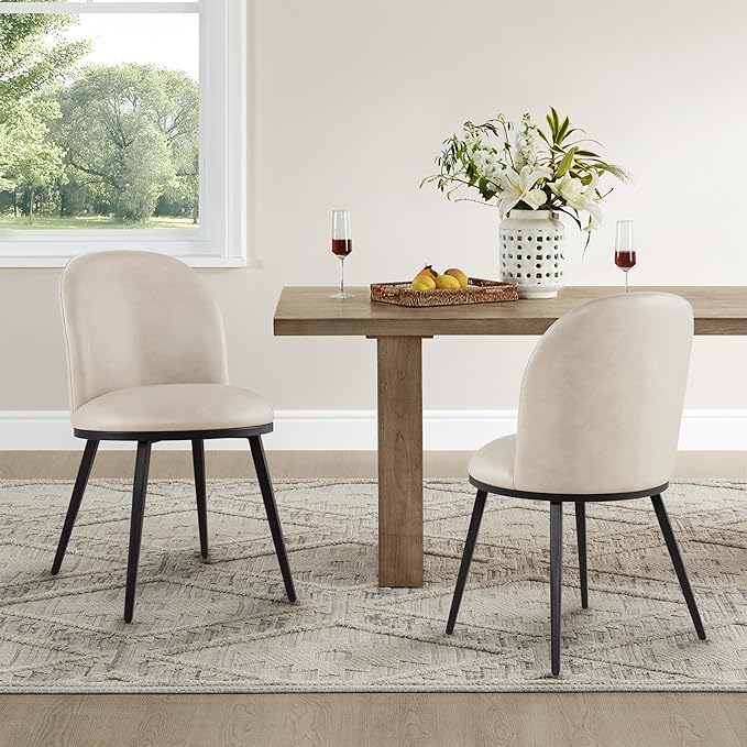 Dining Chairs Set of 4, Faux Leather Upholstered Dining Room Chairs - Image 6