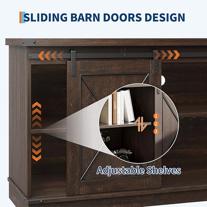 IDEALHOUSE Farmhouse TV Stand and Entertainment Center - Image 4