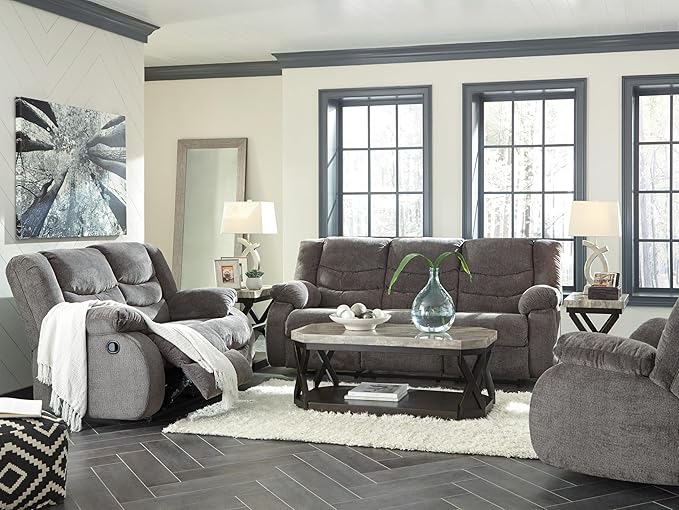 Signature Design by Ashley Loveseat Reclining, Dark Gray - Image 9