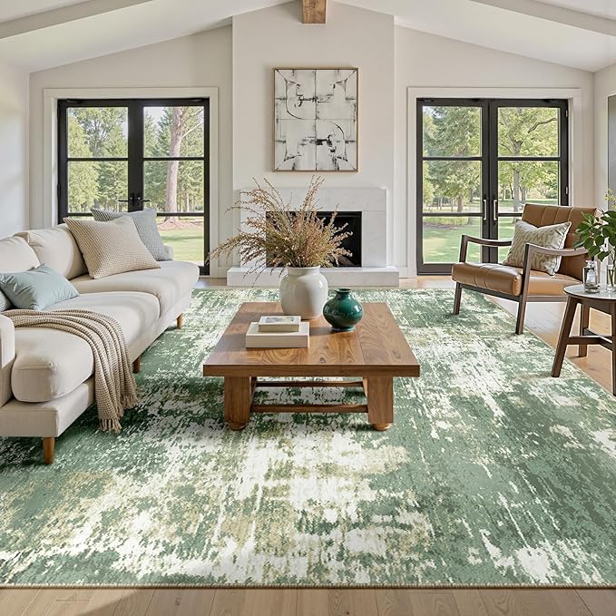 Washable Area Rugs 5'x7' Non-Slip Modern Abstract Soft - Image 2