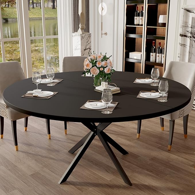 47.24" Round Dining Table, Modern Dining Room Table - Image 3