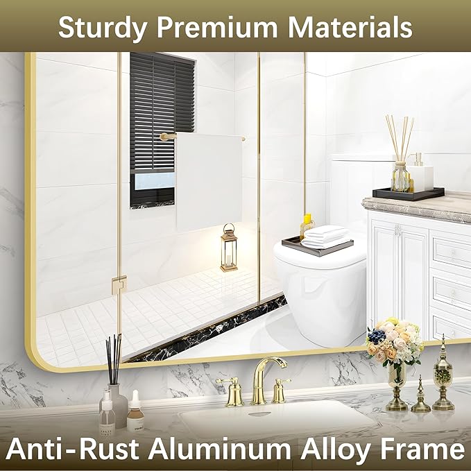 Arched Bathroom Mirror, Wall Mounted Mirror, Living Room, Vertically Hanging or - Image 5