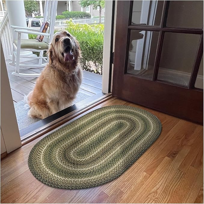 Pinecone Oval Woven Rug 27x45 by Homespice