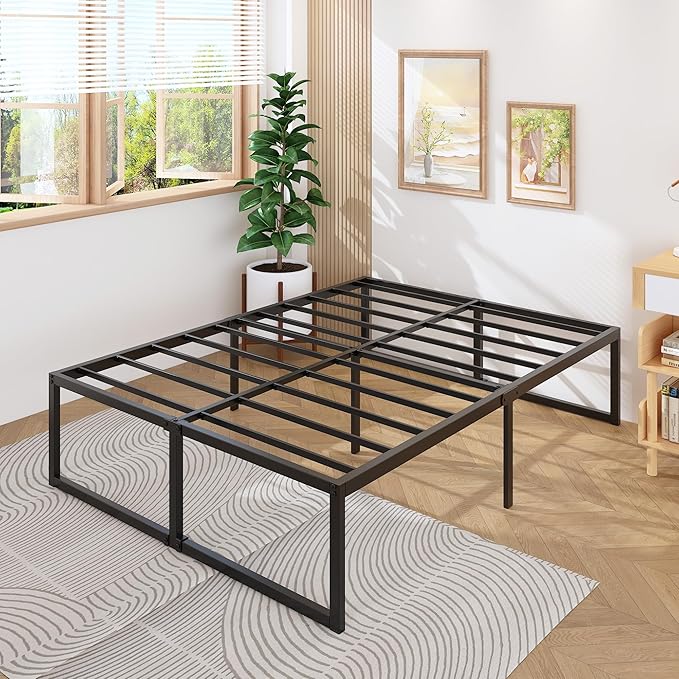 18 Inch California King Bed Frames Sturdy Mattress Foundation, Heavy Duty Metal - Image 6