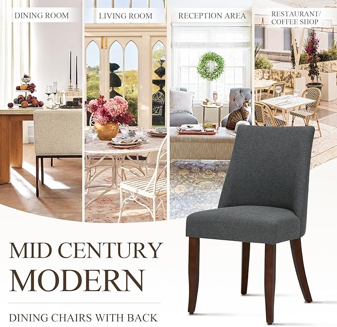 COLAMY Upholstered Dining Chairs Set of 4, Mid Century Modern Kitchen Chairs - Image 6
