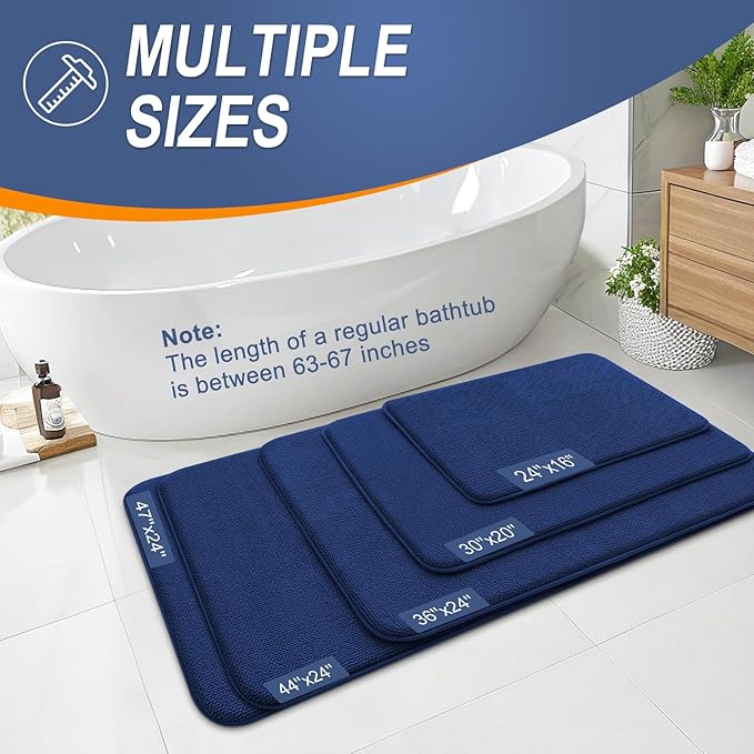 OLANLY Thick Memory Foam Bath Mat Rug 47x24, Extra Soft Absorbent Bathroom Rug - Image 5