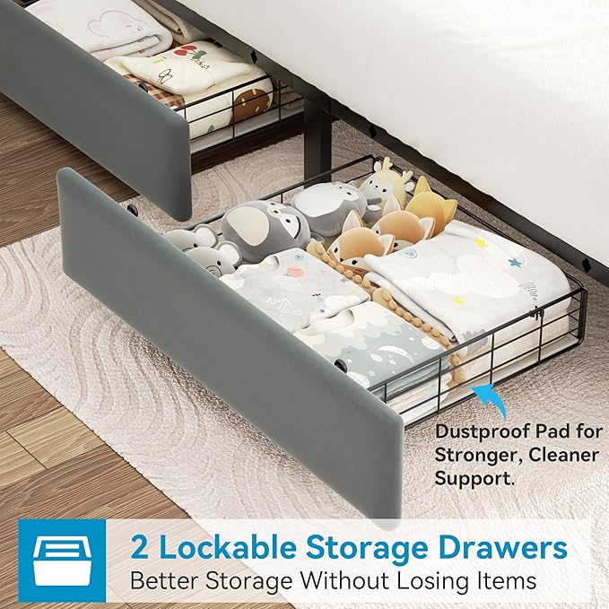 Full Upholstered LED Bed Frame - Image 4