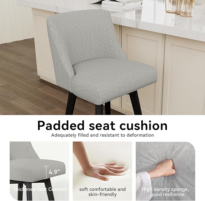 Vipbear Swivel Counter Height Bar Stools Set of 6, 26.8" H Counter Stools - Image 4