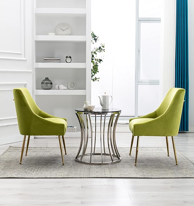 Velvet Dining Chairs Set of 2, Furniture Collection Modern Contemporary - Image 6