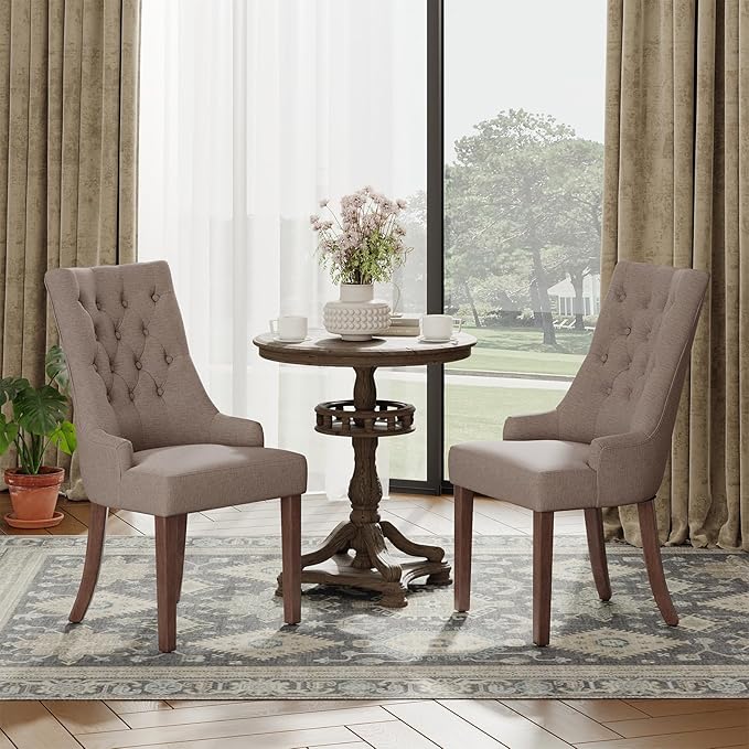 COLAMY Wingback Upholstered Dining Chairs Set of 6, Fabric Side Dining Room - Image 7