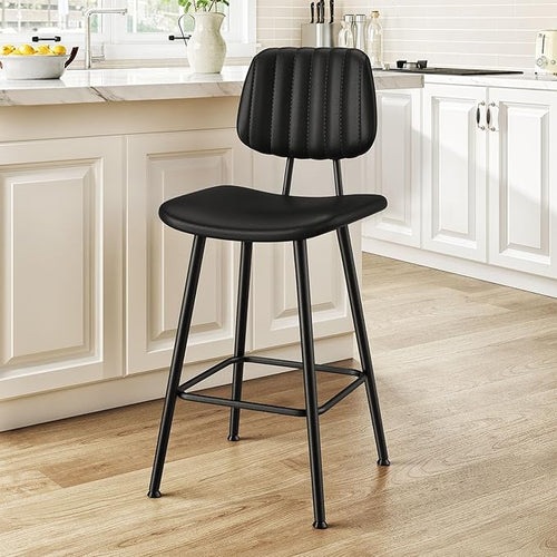24-Inch Leather Bar Stools, Counter Height Barstools by Raynesys