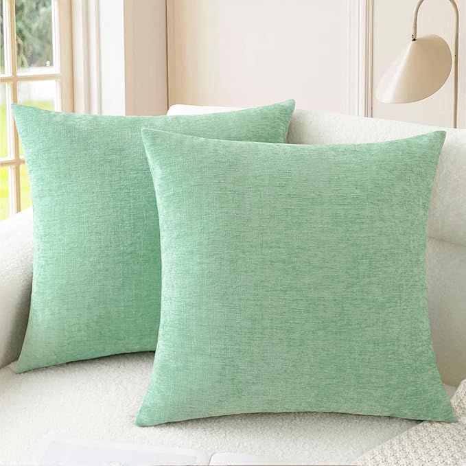 CaliTime Throw Pillow Covers Decorative 16 X 16 Inches Pack of 2 Cozy Chenille by CaliTime