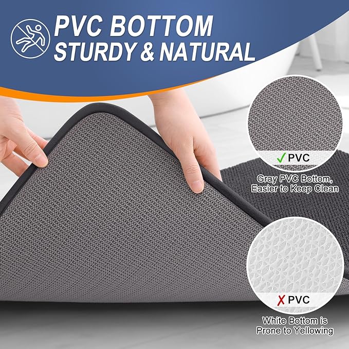 OLANLY Thick Memory Foam Bath Mat Rug 47x17, Extra Soft Absorbent Bathroom Rug - Image 4