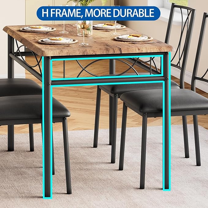 IDEALHOUSE Dining Table Set for 4, 5 Piece Dining Table Set - Image 5