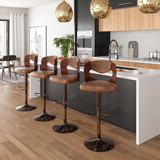 VECELO Bar Stools Set of 2, Kitchen Island Stools - Image 8