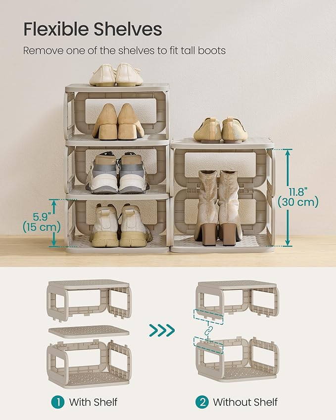 SONGMICS Shoe Rack, Shoe Organizer, 6 Shelves, Shoe Storage, Narrow Shoe Shelf - Image 2