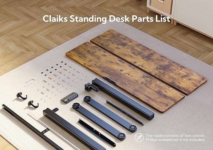 Claiks Electric Standing Desk, Adjustable Height Stand up Desk, 63x24 Inches - Image 8