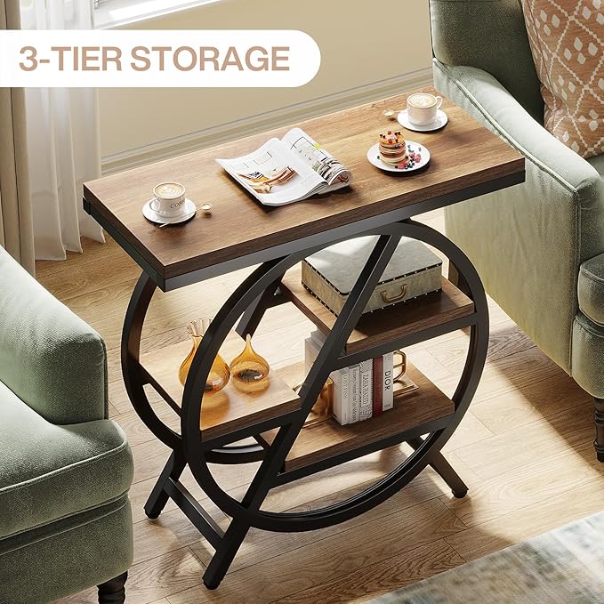 Tribesigns End Table Set of 2, 3-Tier Narrow Sofa Side Table - Image 6