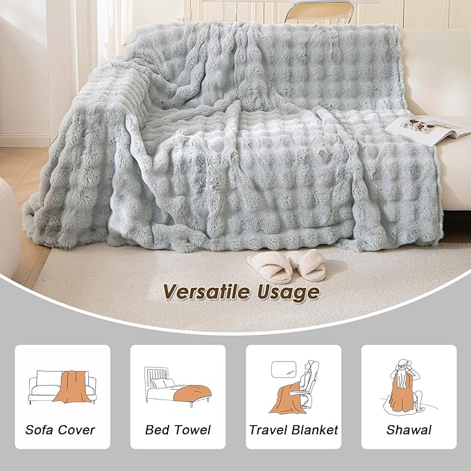 VM VOUGEMARKET Soft Warm Faux Fur Sofa Cover Thick Shaggy Fuzzy Sectional Couch - Image 3