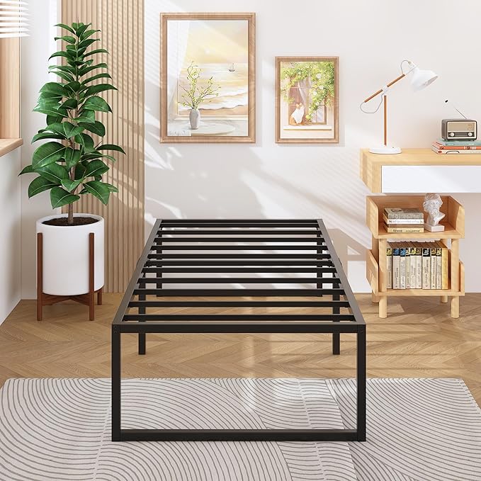 18 Inch Twin Bed Frames Heavy Duty Metal Twin Platform Bed Frame No Box Spring by Lutown-TeenHome