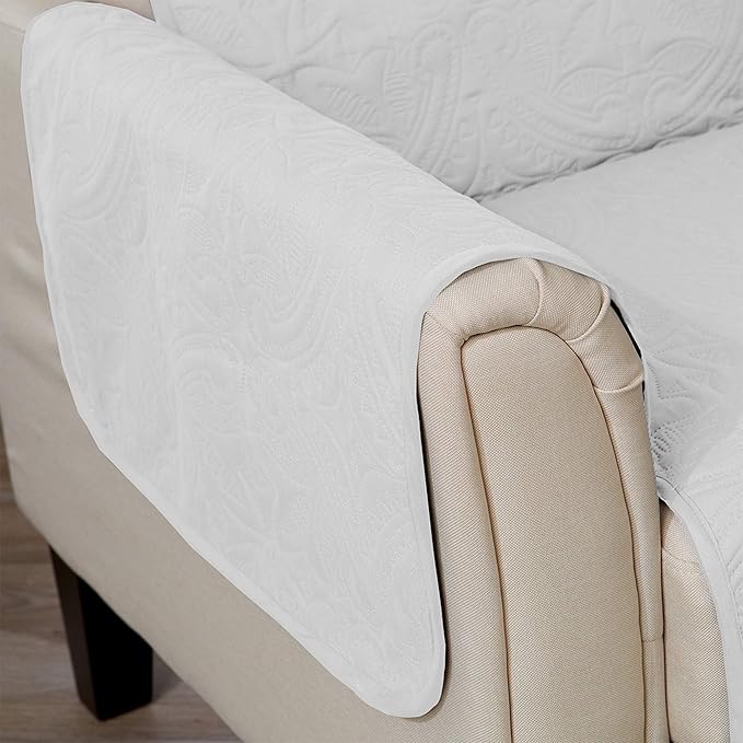 Great Bay Home Medallion Stitched Solid Furniture Protector Stain Resistant - Image 6