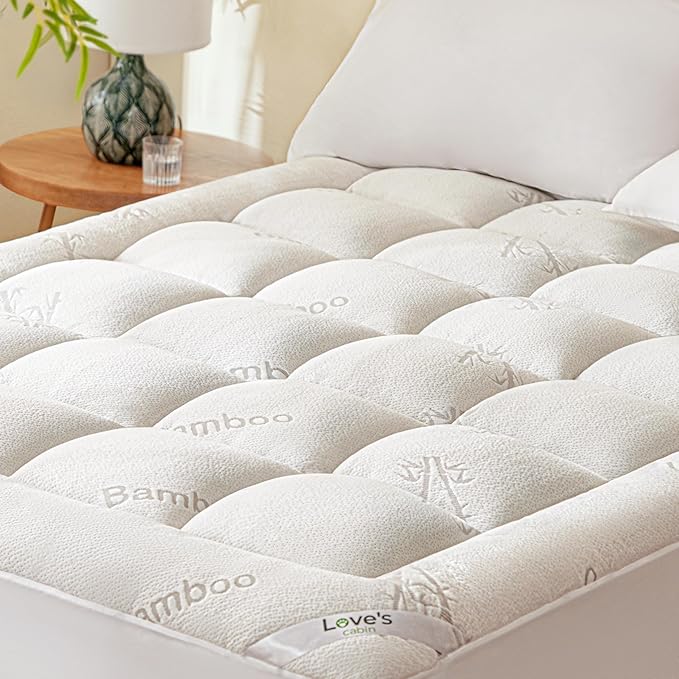 Love's cabin Full Size Mattress Topper, Rayon Derived from Bamboo, 900 GSM by Lovescabin