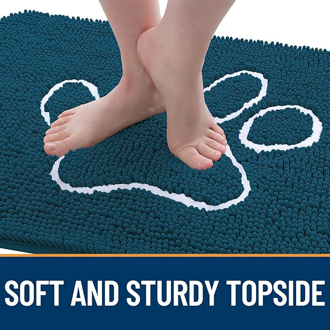 OLANLY Door Mat for Muddy Dog Paws 47x24, Absorbent Chenille Mud Doormat - Image 4