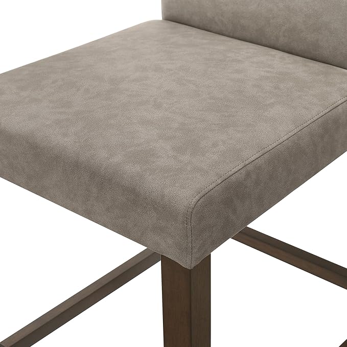 CHITA Counter Height Bar Stools Set of 2, PU Leather in Stone Grey - Image 8