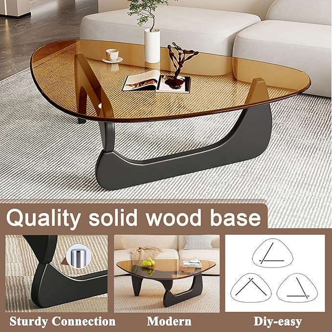 Modern Glass Coffee Table for Living Room Mid Century Coffee Table Stylish - Image 5