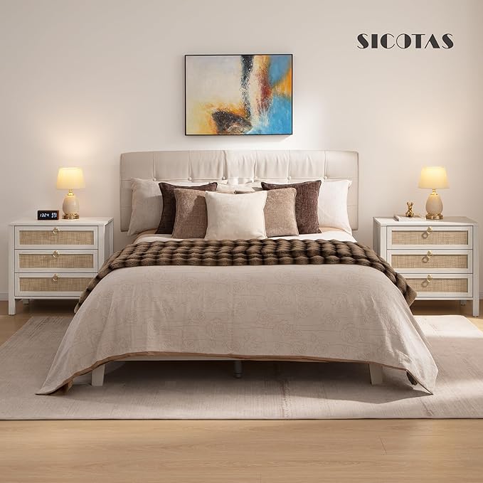 SICOTAS White Night Stand with Drawers - Image 4