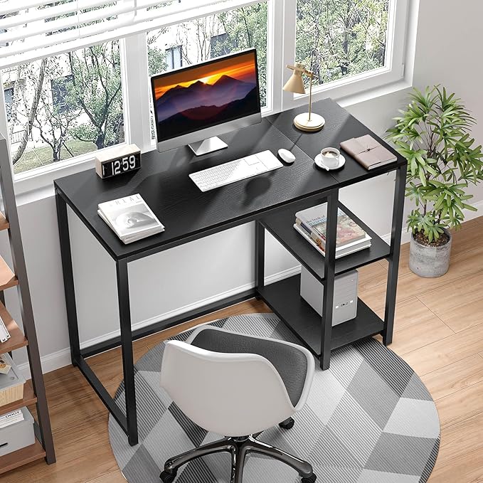 SINPAID 40'' Gaming Desk with Shelves, Small Computer Desk, Escritorios para - Image 6