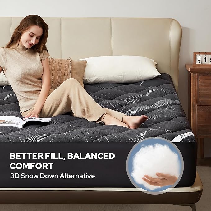 BEDLORE Queen Mattress Topper, Viscose Made from Bamboo Soft Pillow Top - Image 4