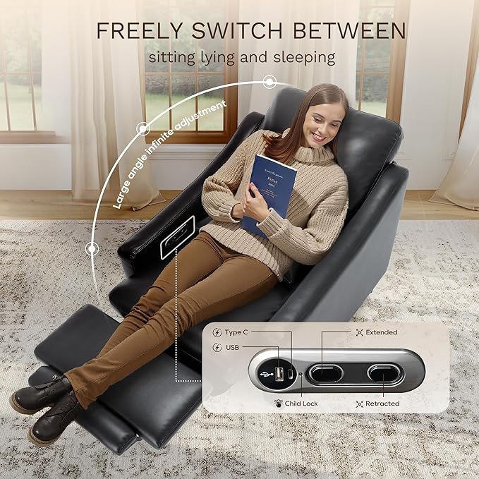 COLAMY Pushback Electric Recliner Chair Set of 2, Premium Leather Upholstery - Image 4