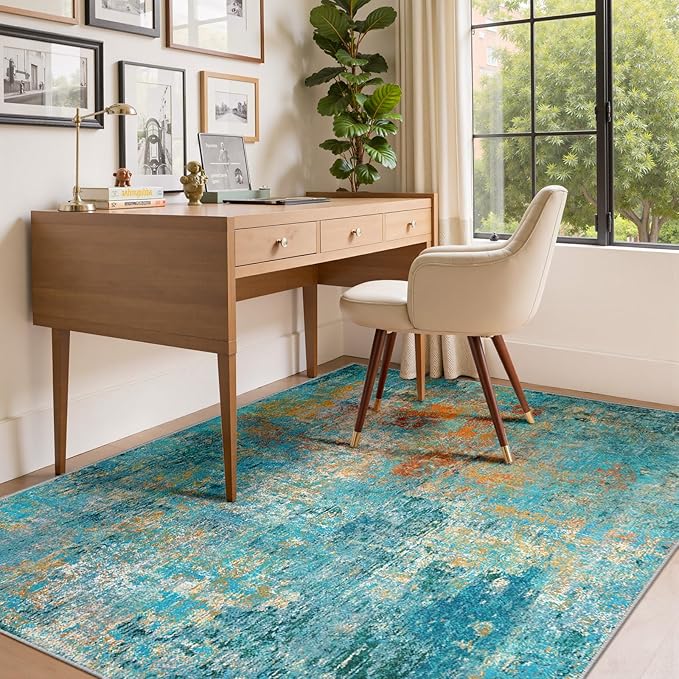 Washable Area Rugs 3'x5' Non-Slip Modern Abstract Soft - Image 3