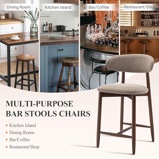 COLAMY Counter Height Bar Stools Set of 4, Kitchen Bar Stools - Image 6