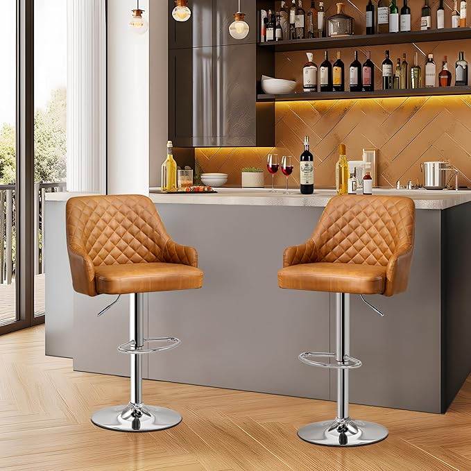 VECELO Bar Stools Set of 4, Adjustable Bar Stools - Image 2