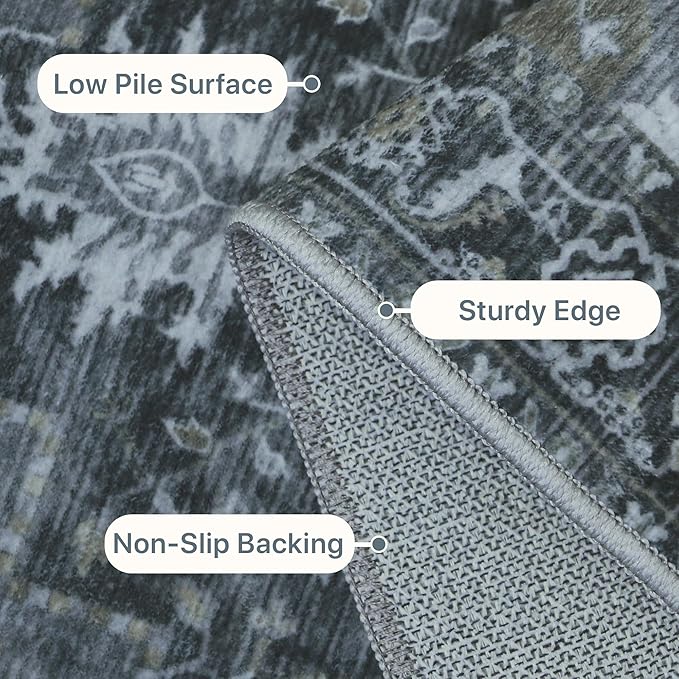 GENIMO 10x12 Area Rugs for Living Room, Machine Washable Non Slip Vintage Rugs - Image 5
