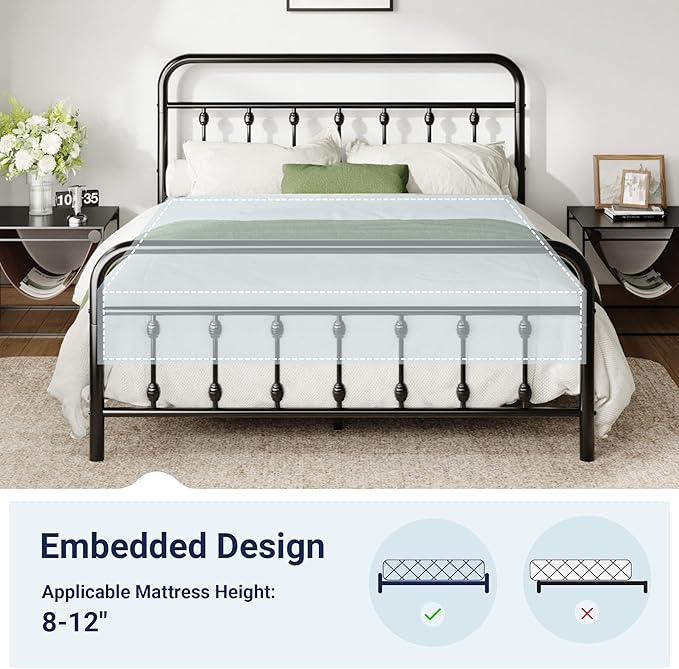 Allewie Queen Size Metal Platform Bed Frame - Image 8