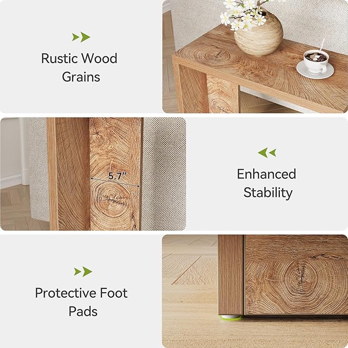 LITTLE TREE C-Shaped Side Table, Narrow 2-Tier End Table - Image 7