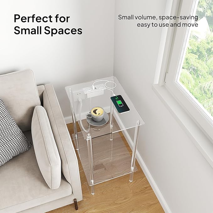 Eglaf Acrylic Side Table Set of 2 - Image 8