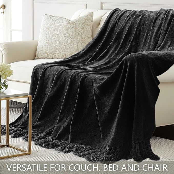 Chenille Throw Blanket for Couch 50"X 60", Soft Cozy Throws - Image 4