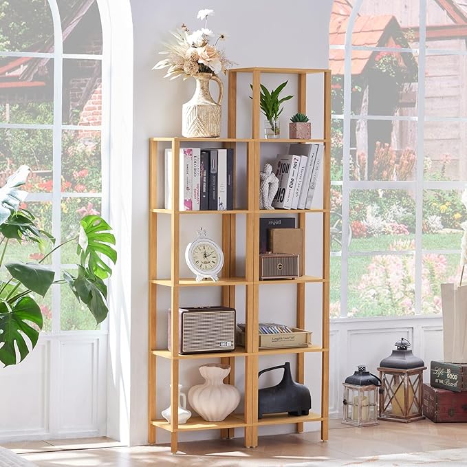 66in Tall Bookshelf 6-Tier Small Narrow Bookcase, Skinny Book Shelf - Image 4