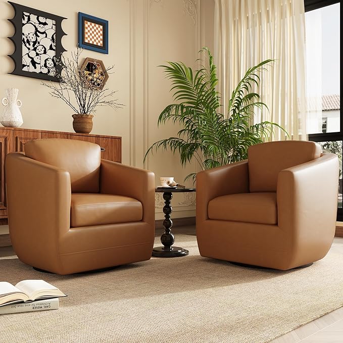 COLAMY 360° Swivel Accent Chair Set of 2 - Image 6